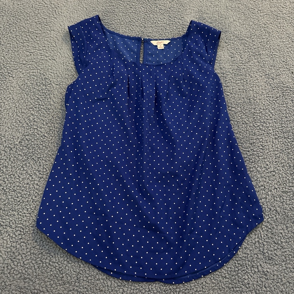 Candie's Navy Polka Dot Blouse